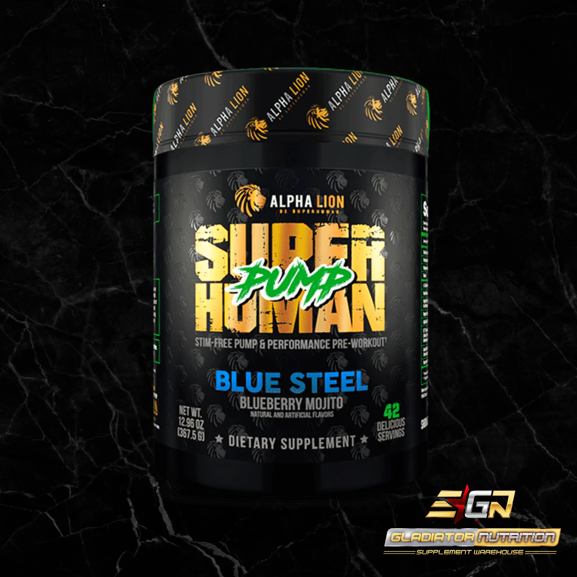 SuperHuman Pump, Blue Steel, Blueberry Mojito, 12.96 oz (367.5 g)